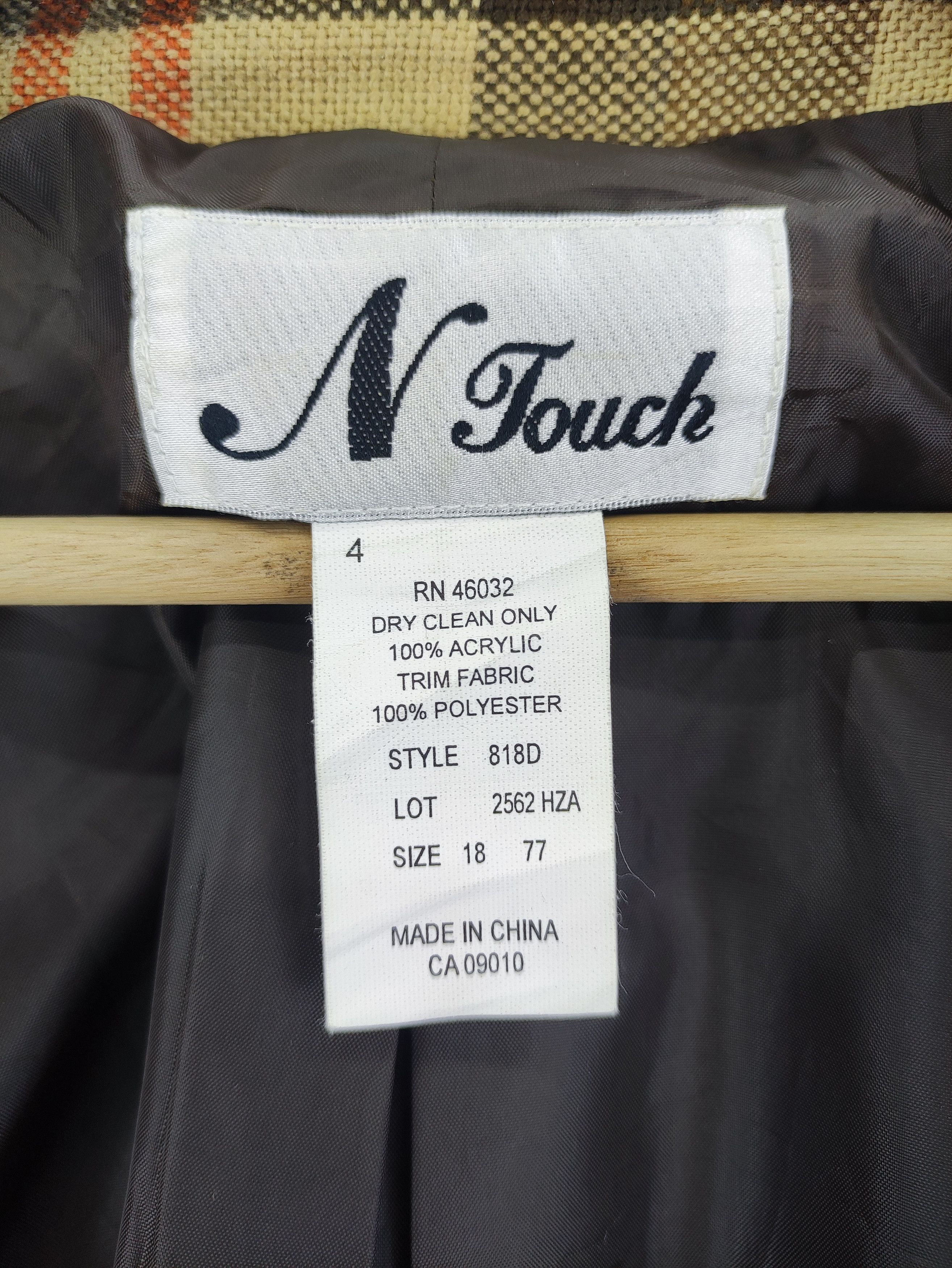 Japanese Brand Vintage Jacket N Touch Like Nova Check Button Up Size XXL / US 16-18 / IT 52-54 - 3 Thumbnail