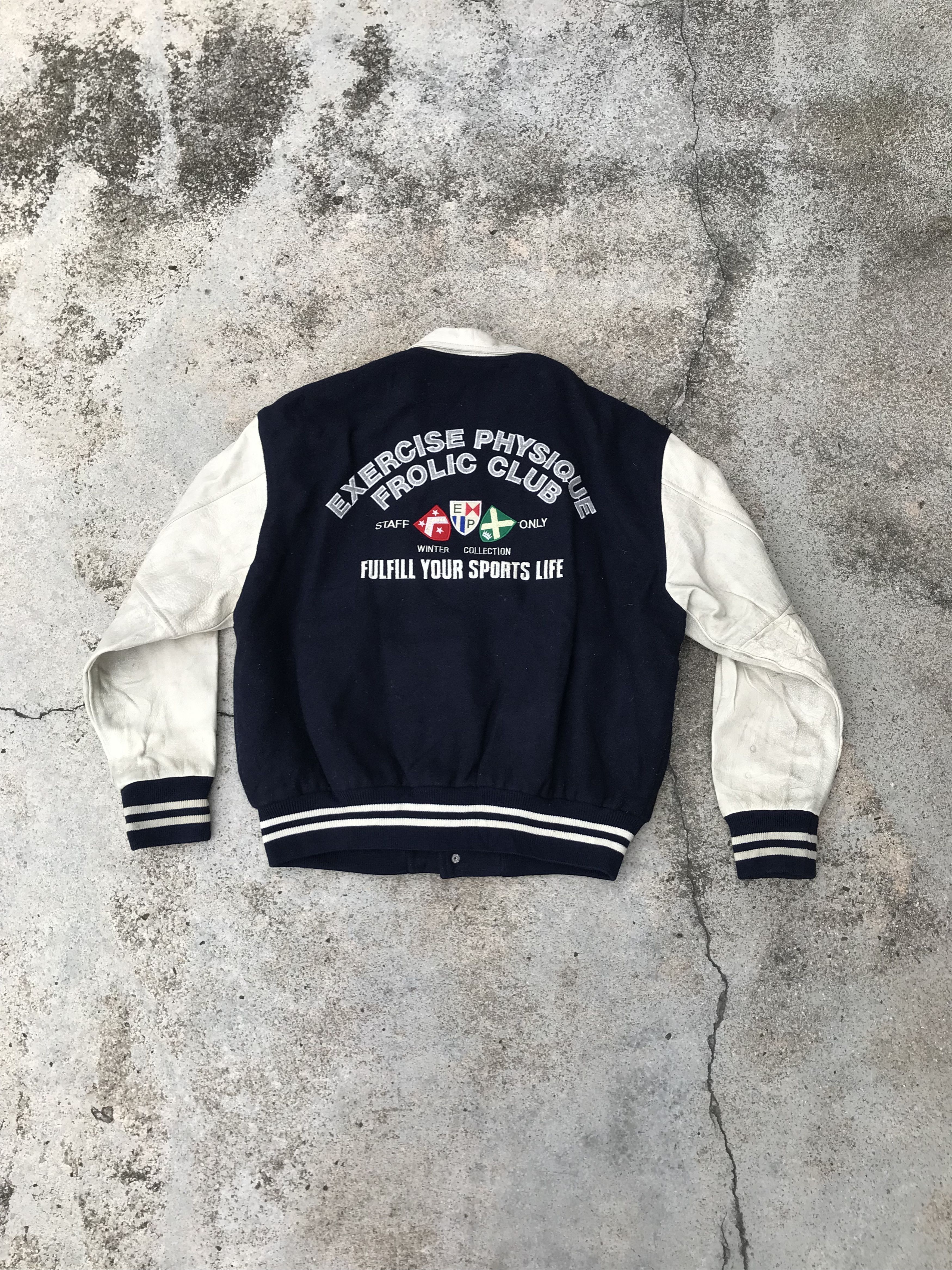 image of Tokyo Stadium Varsity Jacket in Navy, Men's (Size Medium)