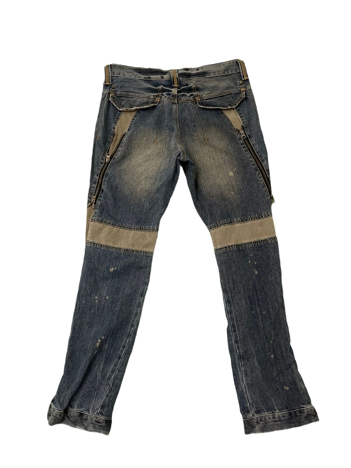 Japanese Brand PPFM Multizipped Distressed Denim Slim 6🟦 Size US 32 / EU 48 - 7 Thumbnail