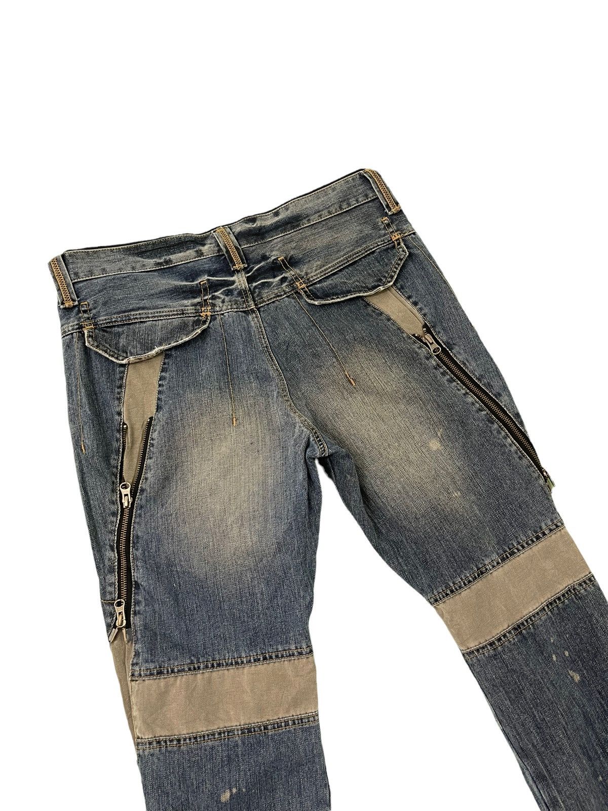 Japanese Brand PPFM Multizipped Distressed Denim Slim 6🟦 Size US 32 / EU 48 - 10 Thumbnail