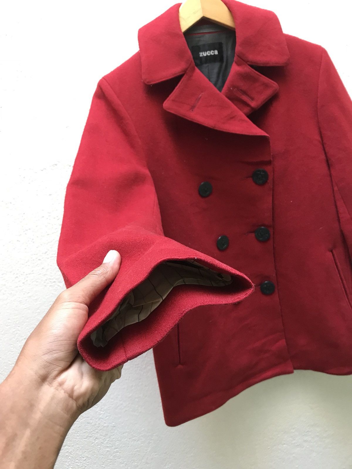 CABANE de ZUCCa × Issey Miyake × Japanese Brand 🔥FINAL DROP🔥 RED ZUCCA PEACOAT BUTTON MADE IN JAPAN Size US L / EU 52-54 / 3 - 7 Thumbnail