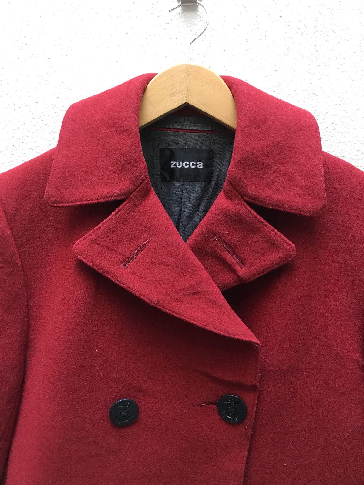 CABANE de ZUCCa × Issey Miyake × Japanese Brand 🔥FINAL DROP🔥 RED ZUCCA PEACOAT BUTTON MADE IN JAPAN Size US L / EU 52-54 / 3 - 9 Thumbnail