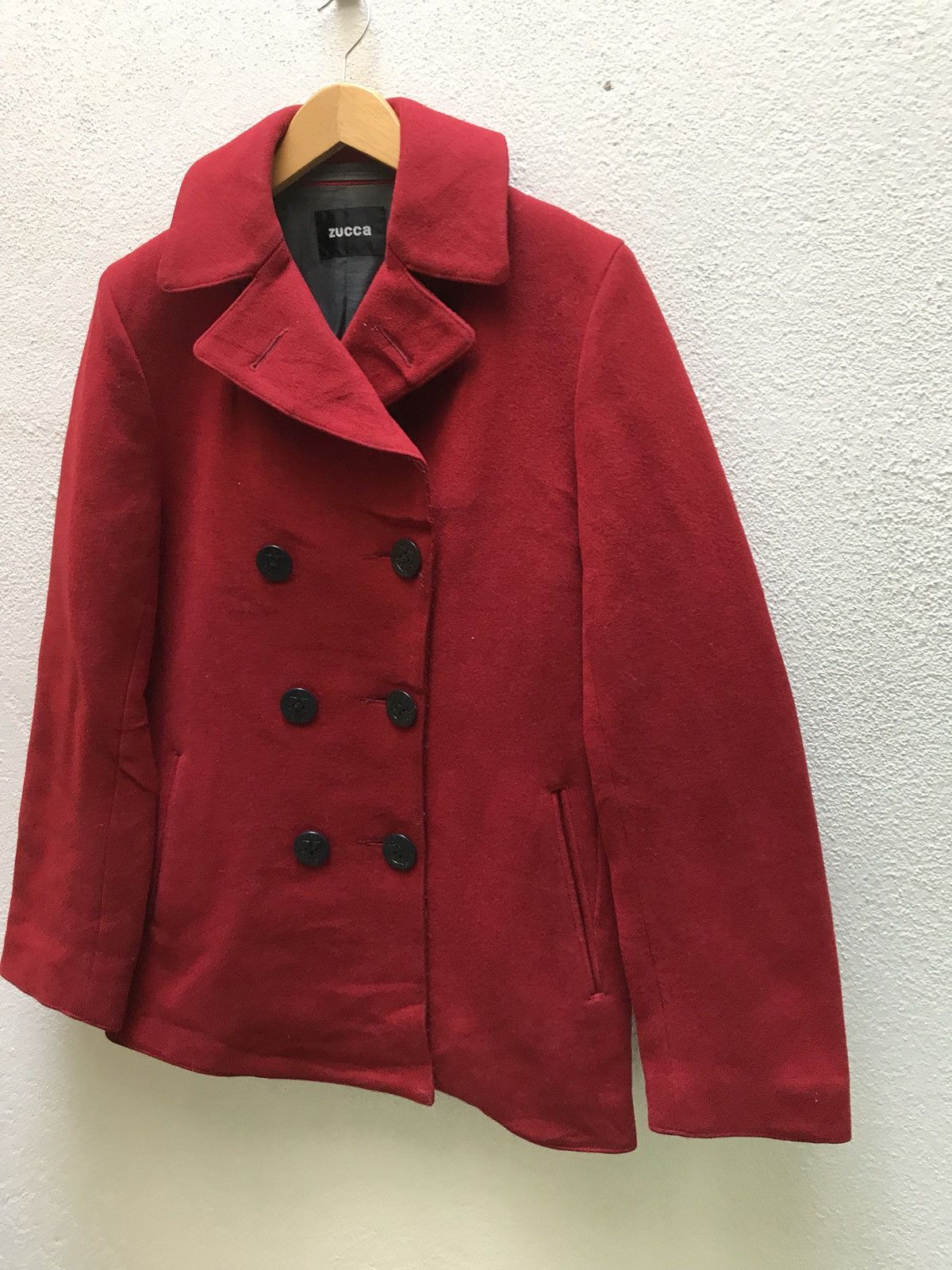 CABANE de ZUCCa × Issey Miyake × Japanese Brand 🔥FINAL DROP🔥 RED ZUCCA PEACOAT BUTTON MADE IN JAPAN Size US L / EU 52-54 / 3 - 2 Thumbnail