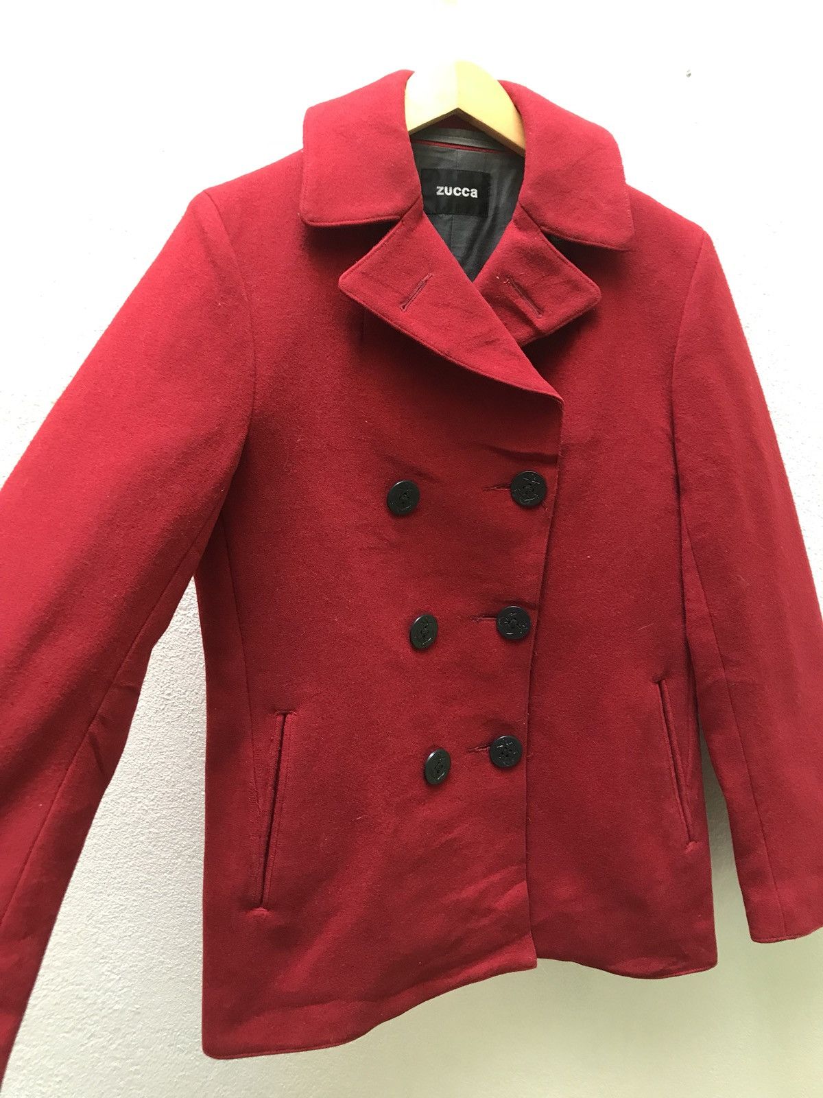 CABANE de ZUCCa × Issey Miyake × Japanese Brand 🔥FINAL DROP🔥 RED ZUCCA PEACOAT BUTTON MADE IN JAPAN Size US L / EU 52-54 / 3 - 6 Thumbnail