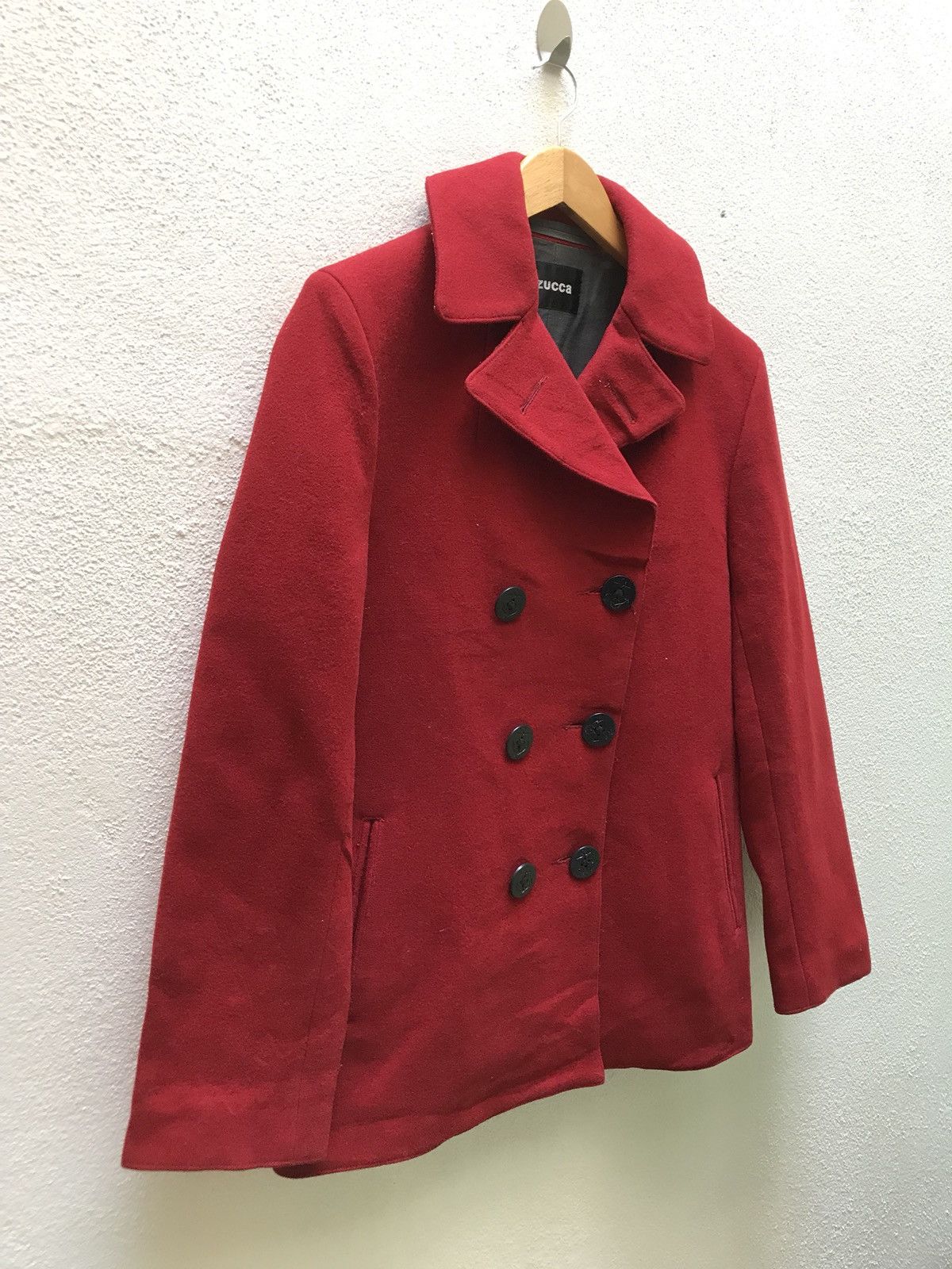 CABANE de ZUCCa × Issey Miyake × Japanese Brand 🔥FINAL DROP🔥 RED ZUCCA PEACOAT BUTTON MADE IN JAPAN Size US L / EU 52-54 / 3 - 3 Thumbnail