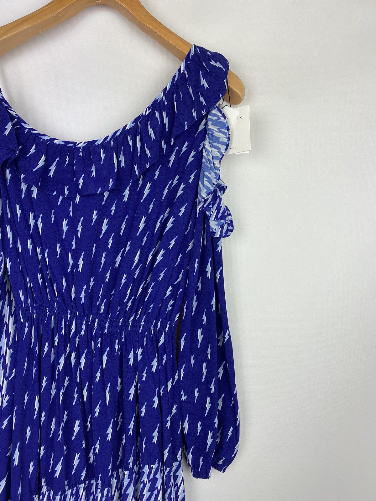 Sandro BNWT! Sandro Lighting Bolt Bare Shoulder dress E18 Kemila Size XS / US 0-2 / IT 36-38 - 5 Thumbnail