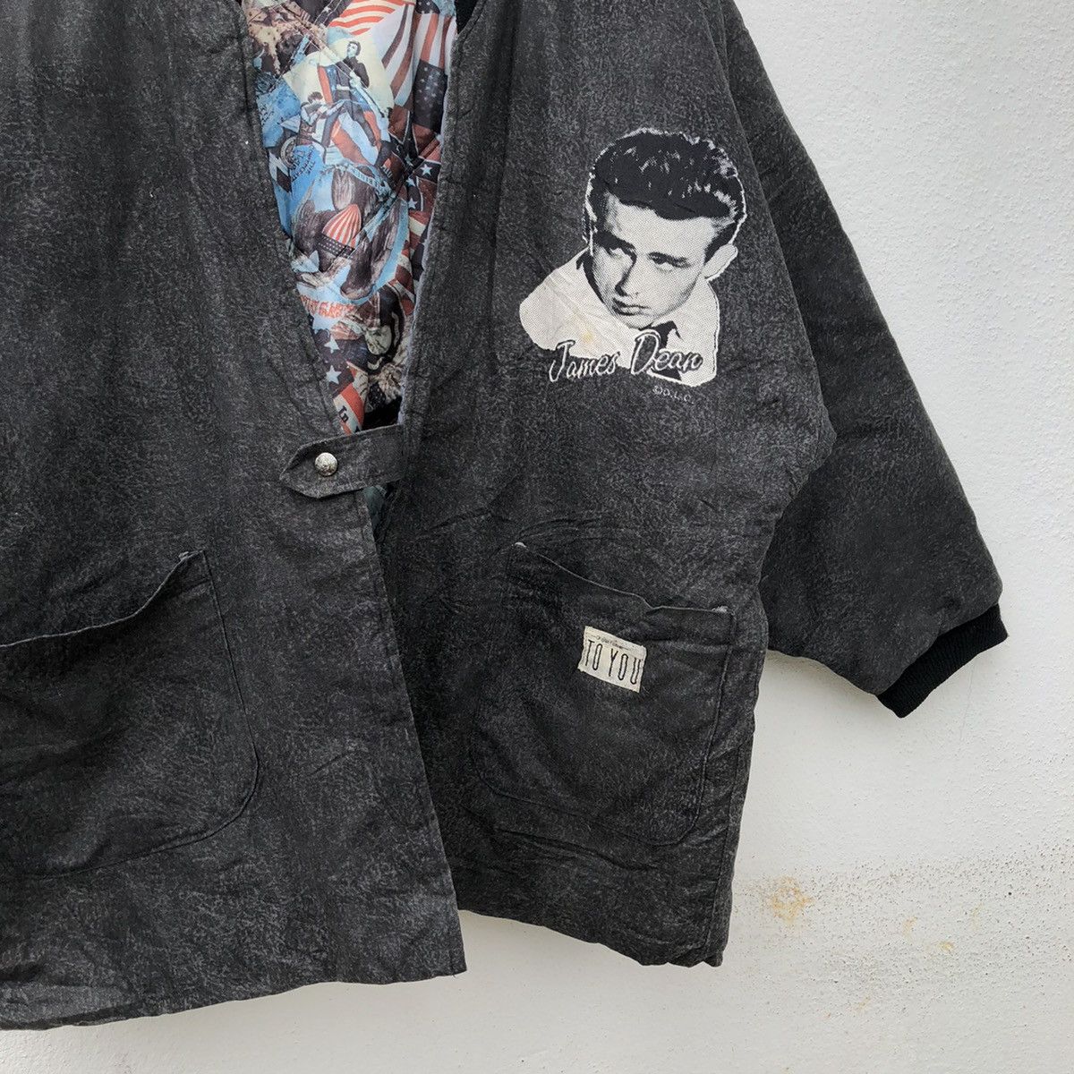 Japanese Brand VINTAGE JAMES DEAN BIG LOGO KIMONO DESIGN JACKET Size US M / EU 48-50 / 2 - 6 Thumbnail