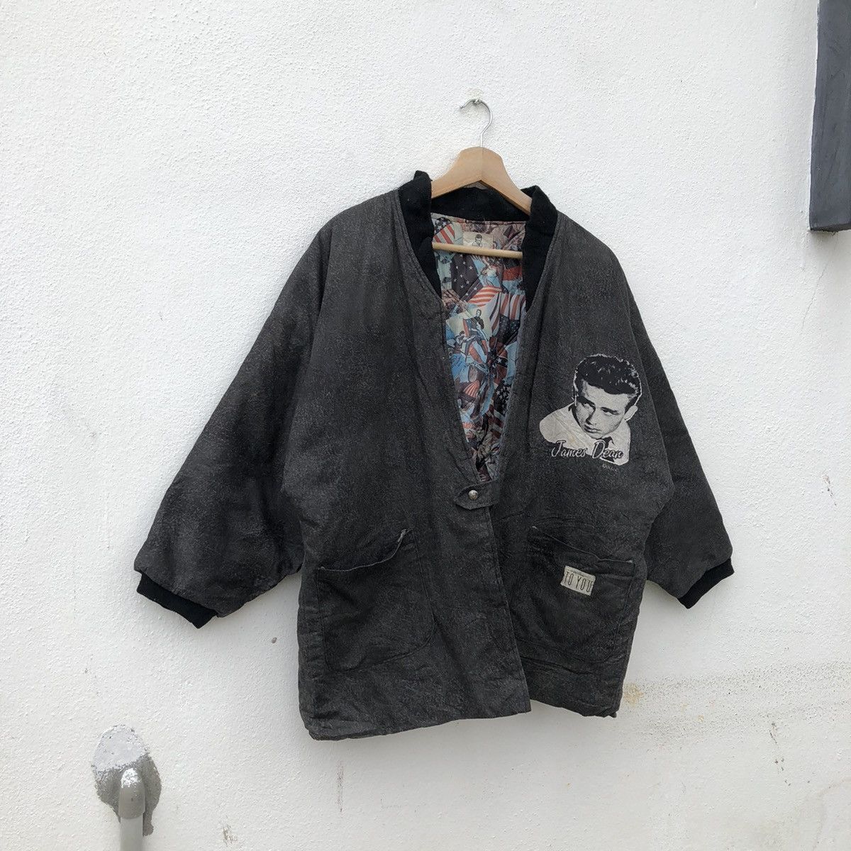 Japanese Brand VINTAGE JAMES DEAN BIG LOGO KIMONO DESIGN JACKET Size US M / EU 48-50 / 2 - 4 Thumbnail