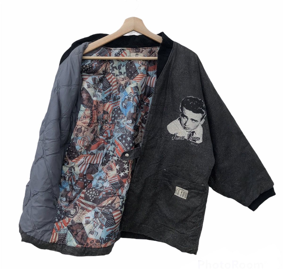 Japanese Brand VINTAGE JAMES DEAN BIG LOGO KIMONO DESIGN JACKET Size US M / EU 48-50 / 2 - 1 Thumbnail