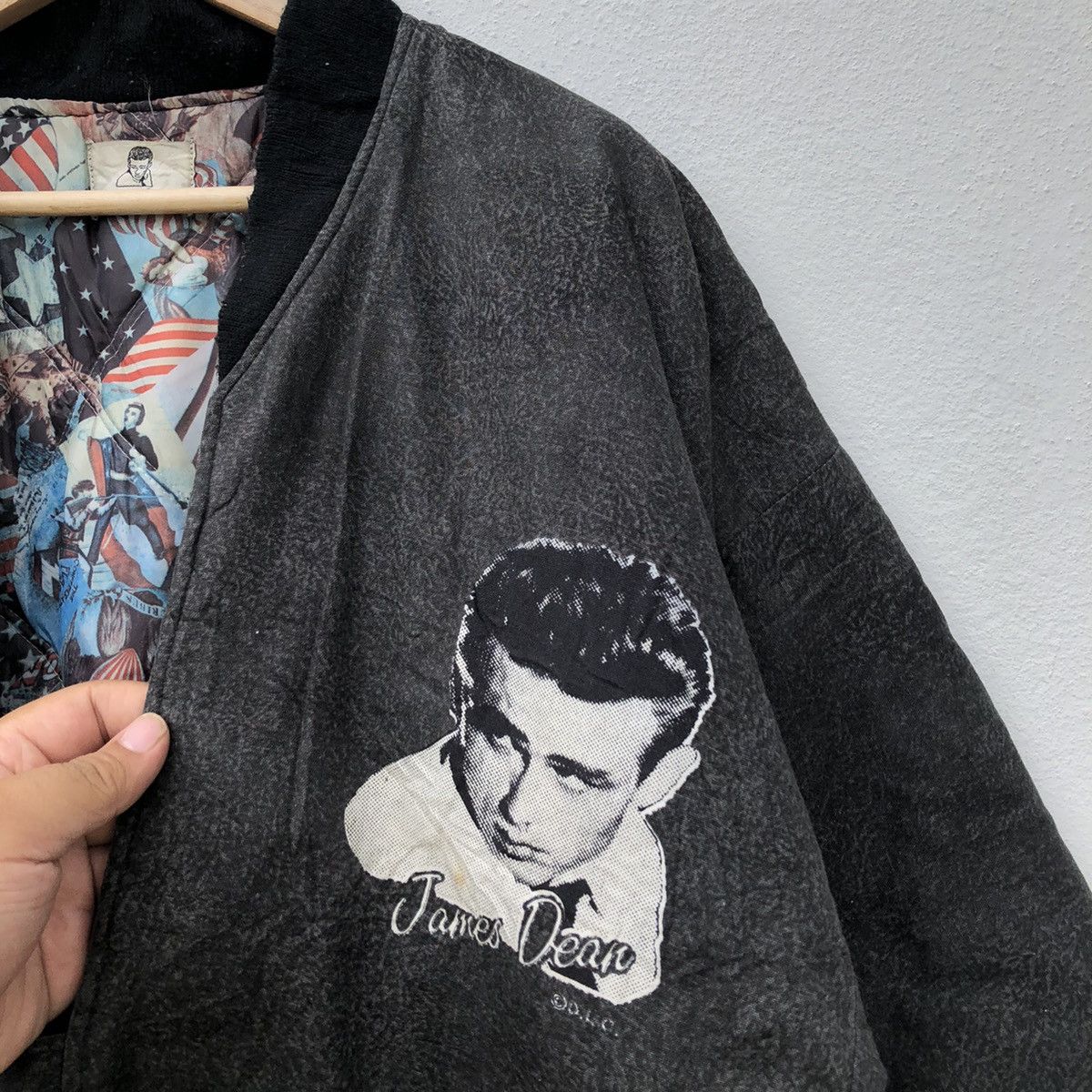 Japanese Brand VINTAGE JAMES DEAN BIG LOGO KIMONO DESIGN JACKET Size US M / EU 48-50 / 2 - 8 Thumbnail