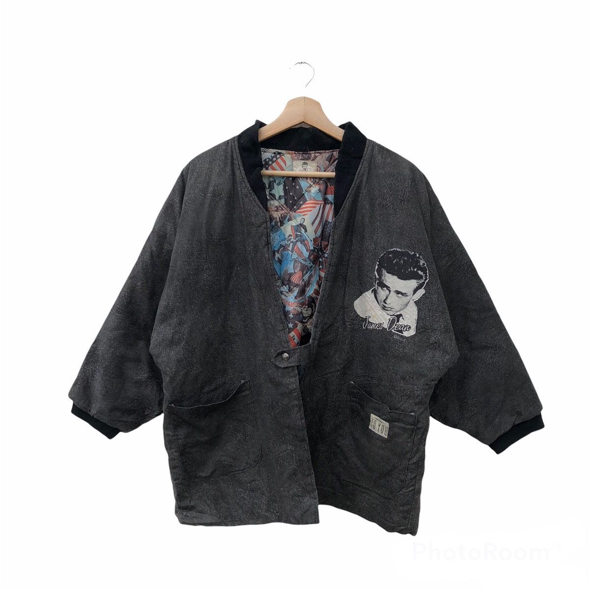 Japanese Brand VINTAGE JAMES DEAN BIG LOGO KIMONO DESIGN JACKET Size US M / EU 48-50 / 2 - 3 Thumbnail
