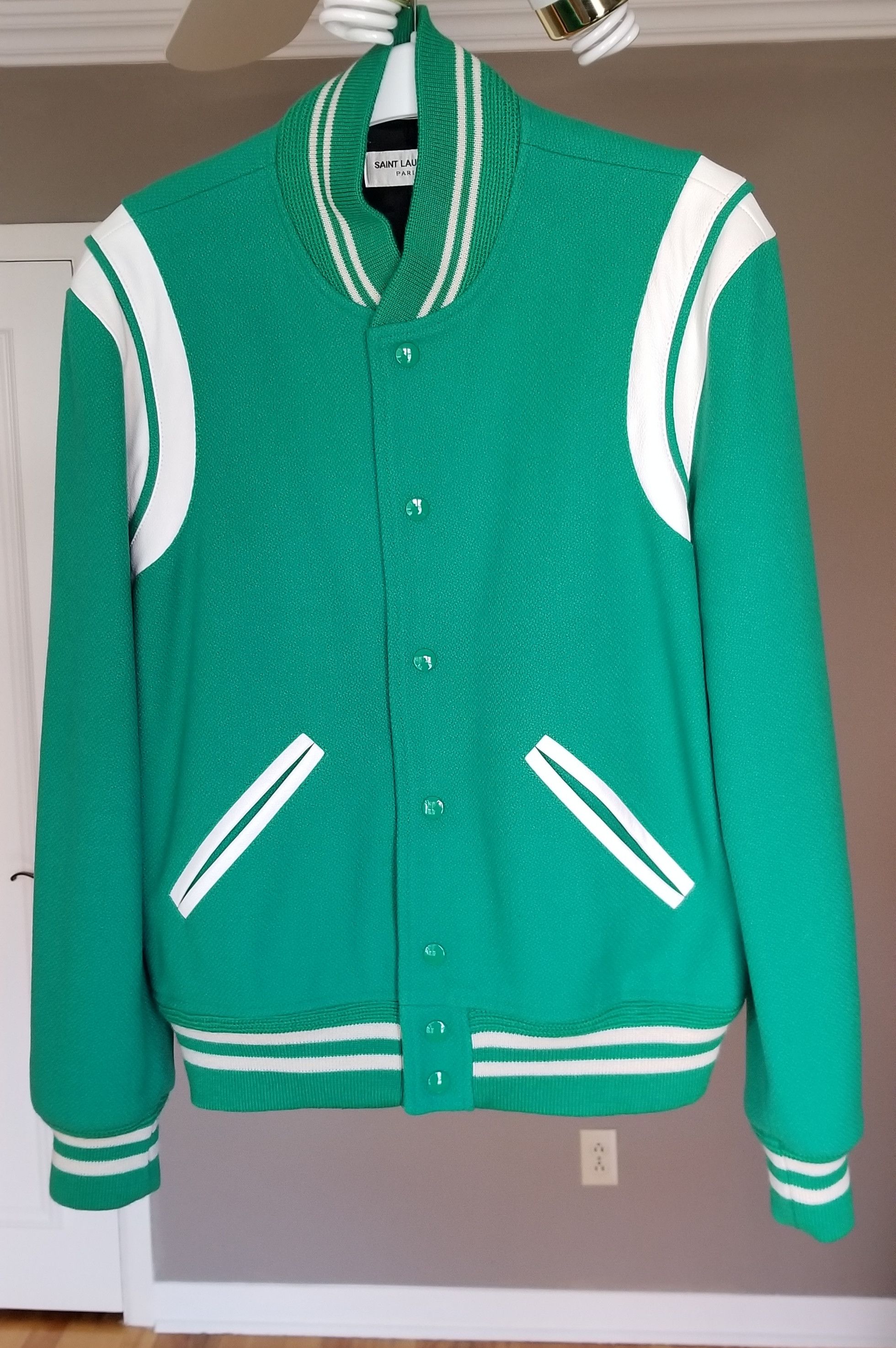 Saint Laurent Paris Saint Laurent Paris Green Teddy Jacket Size US M / EU 48-50 / 2 - 1 Thumbnail
