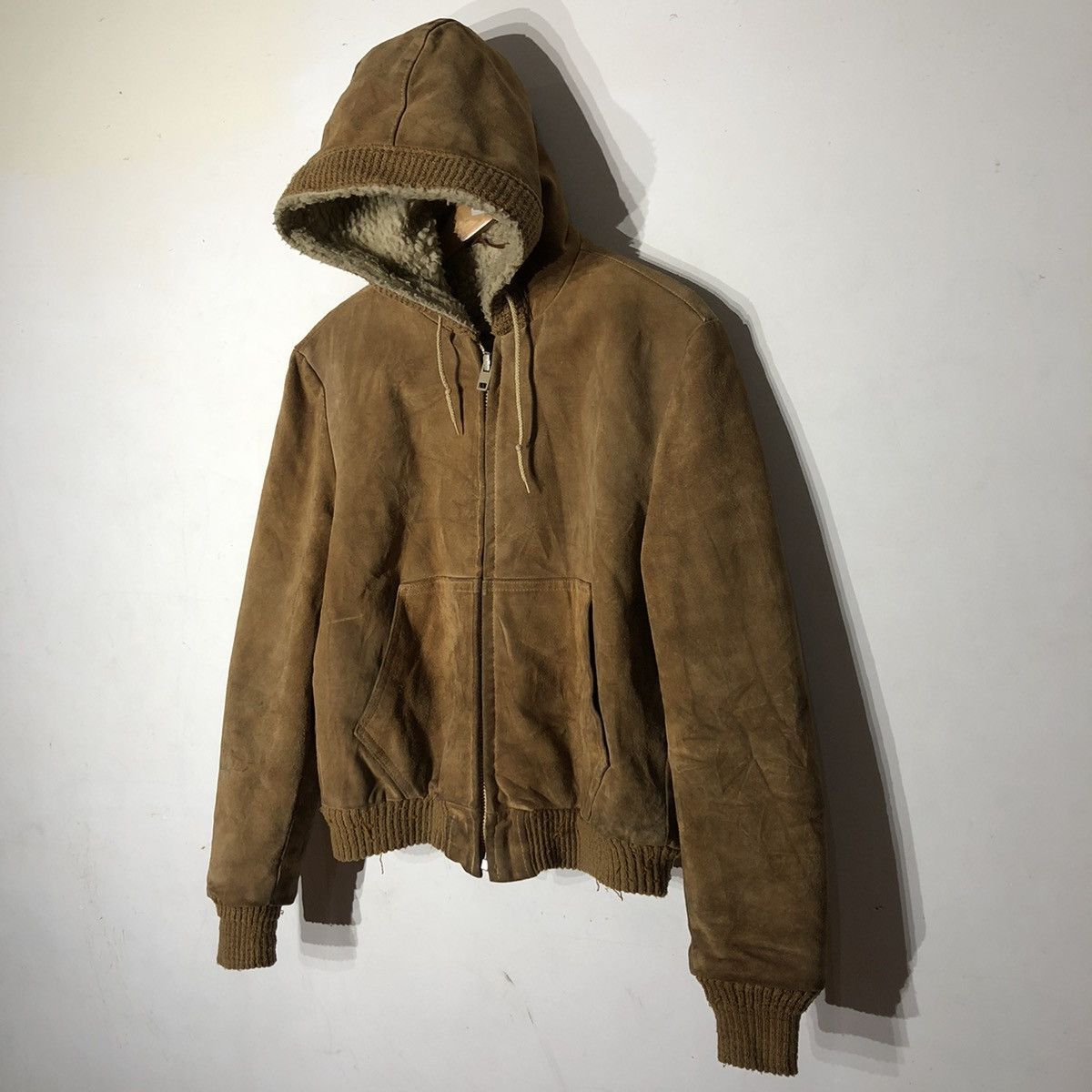 Vintage Vintage 70's Hoodie Zipper Leather Jacket Size US S / EU 44-46 / 1 - 2 Thumbnail