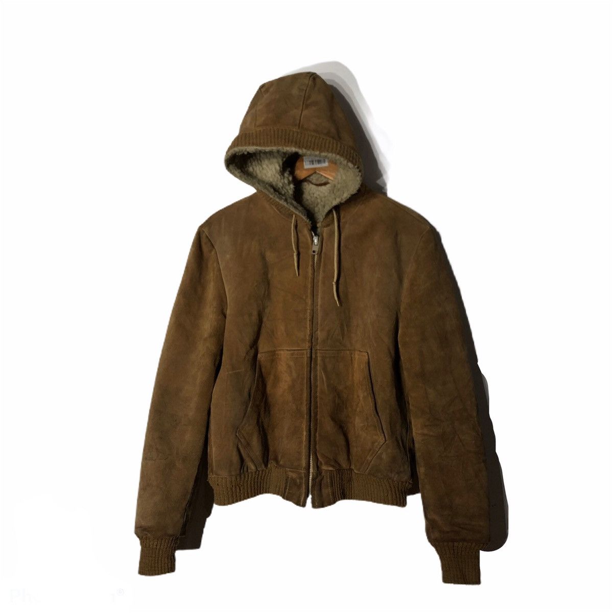 Vintage Vintage 70's Hoodie Zipper Leather Jacket Size US S / EU 44-46 / 1 - 1 Thumbnail