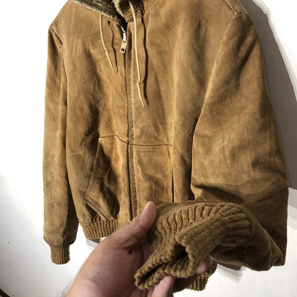 Vintage Vintage 70's Hoodie Zipper Leather Jacket Size US S / EU 44-46 / 1 - 6 Thumbnail