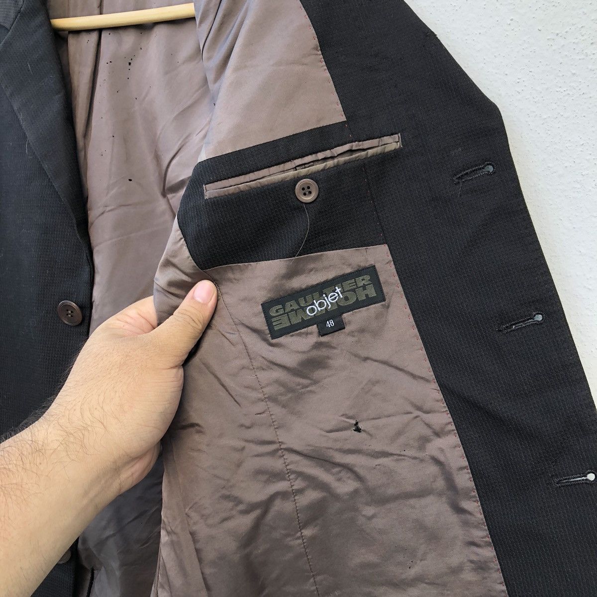 Vintage GAULTIER OBJET HOMME JACKET DISTRESSED DESIGN Size US M / EU 48-50 / 2 - 10 Thumbnail