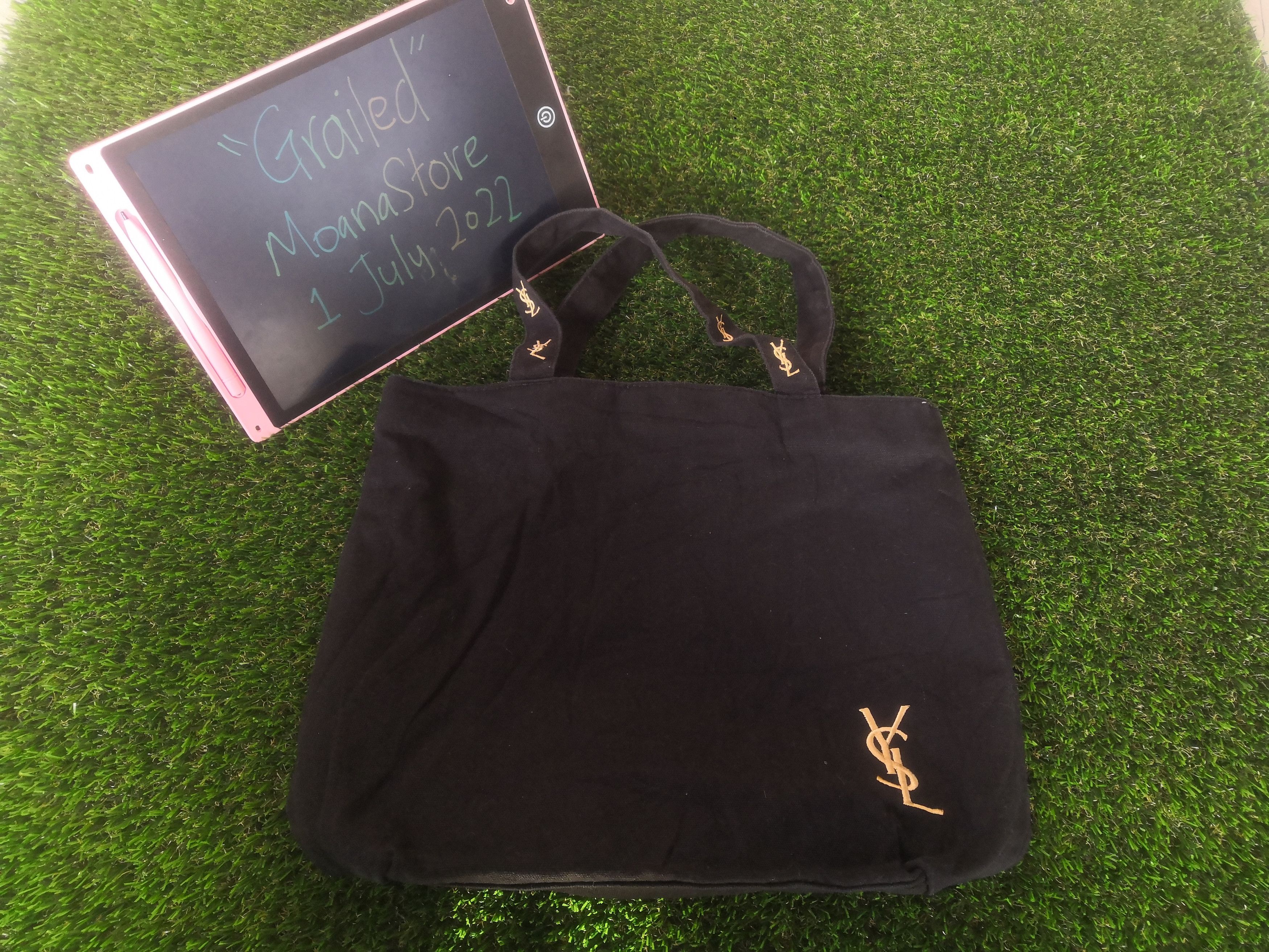 Yves Saint Laurent Parfurms Tote Bag Canvas Embroidery Logo
