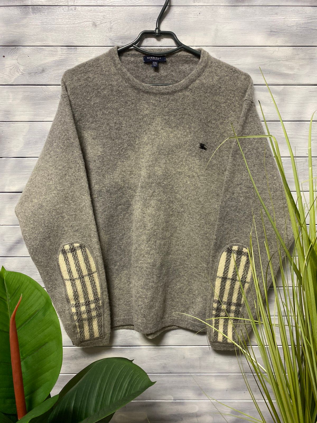 Pre-owned Burberry Vintage Luxury Sweater  100% Lambswool In Grey