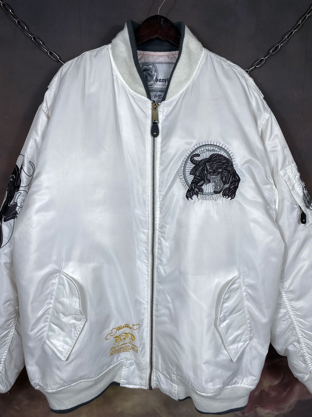 Japanese Brand Vintage Embroidered Tiger Bomber Puffer Jacket Size US XXL / EU 58 / 5 - 3 Thumbnail
