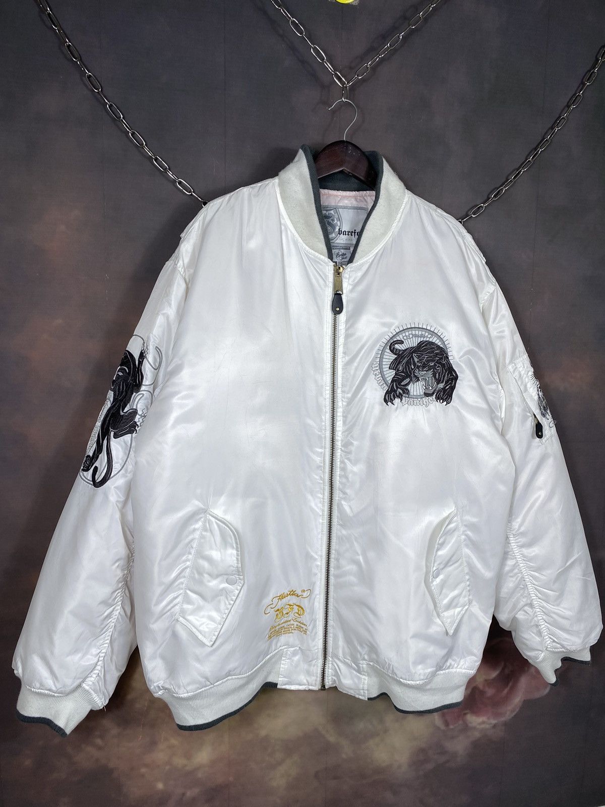 Japanese Brand Vintage Embroidered Tiger Bomber Puffer Jacket Size US XXL / EU 58 / 5 - 4 Thumbnail