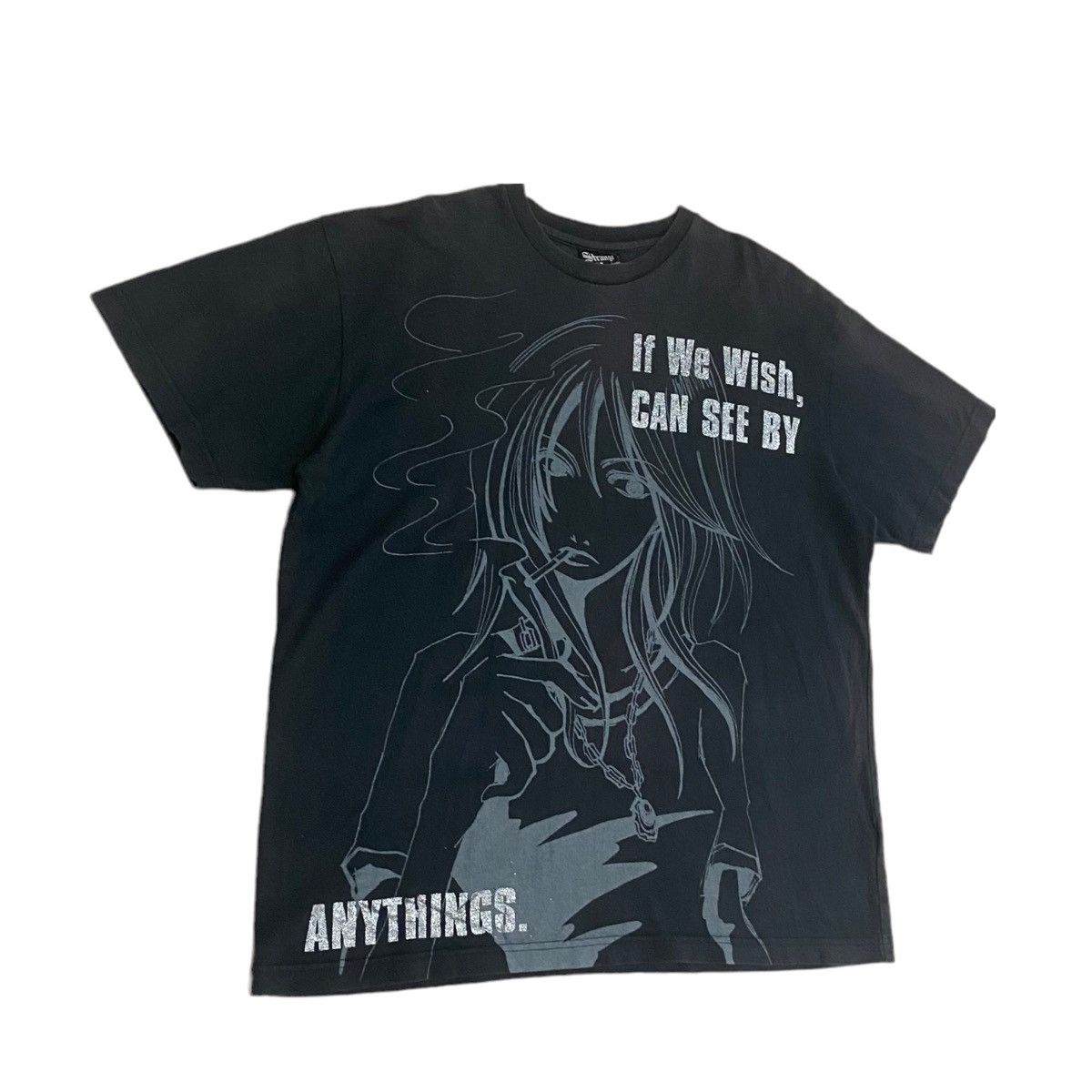 Anime × Japanese Brand Vintage Anime Girl Smoking Over Printed Tees Size US M / EU 48-50 / 2 - 3 Thumbnail