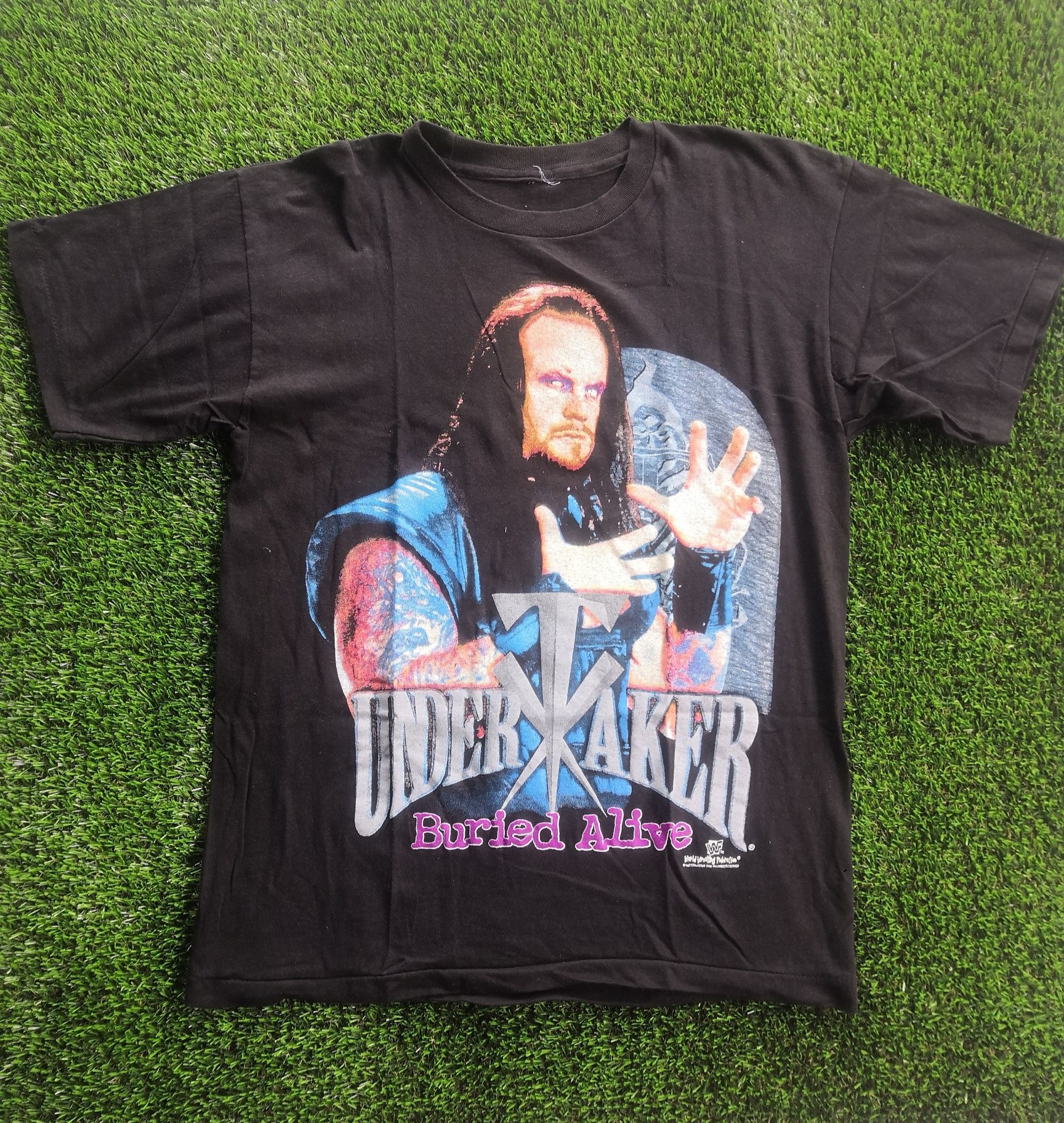 Vintage VINTAGE UNDERTAKER BURIED ALIVE WRESTLING WWF TEE KANE ROCK Size US M / EU 48-50 / 2 - 2 Thumbnail