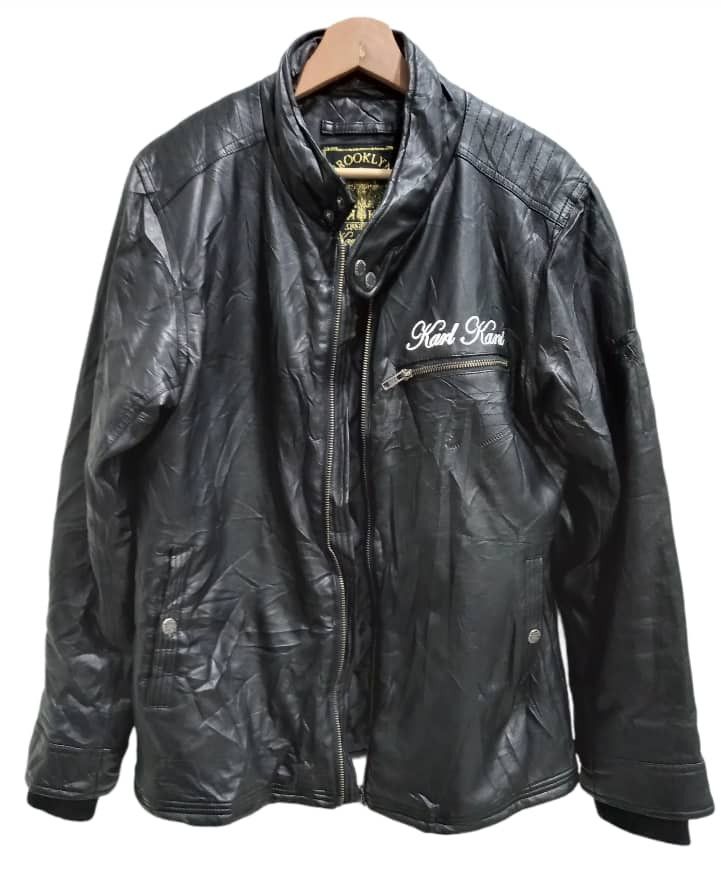 Karl Kani × Vintage Vintage 80's Karl Kani Synthetic Leather Jacket Size US M / EU 48-50 / 2 - 8 Thumbnail