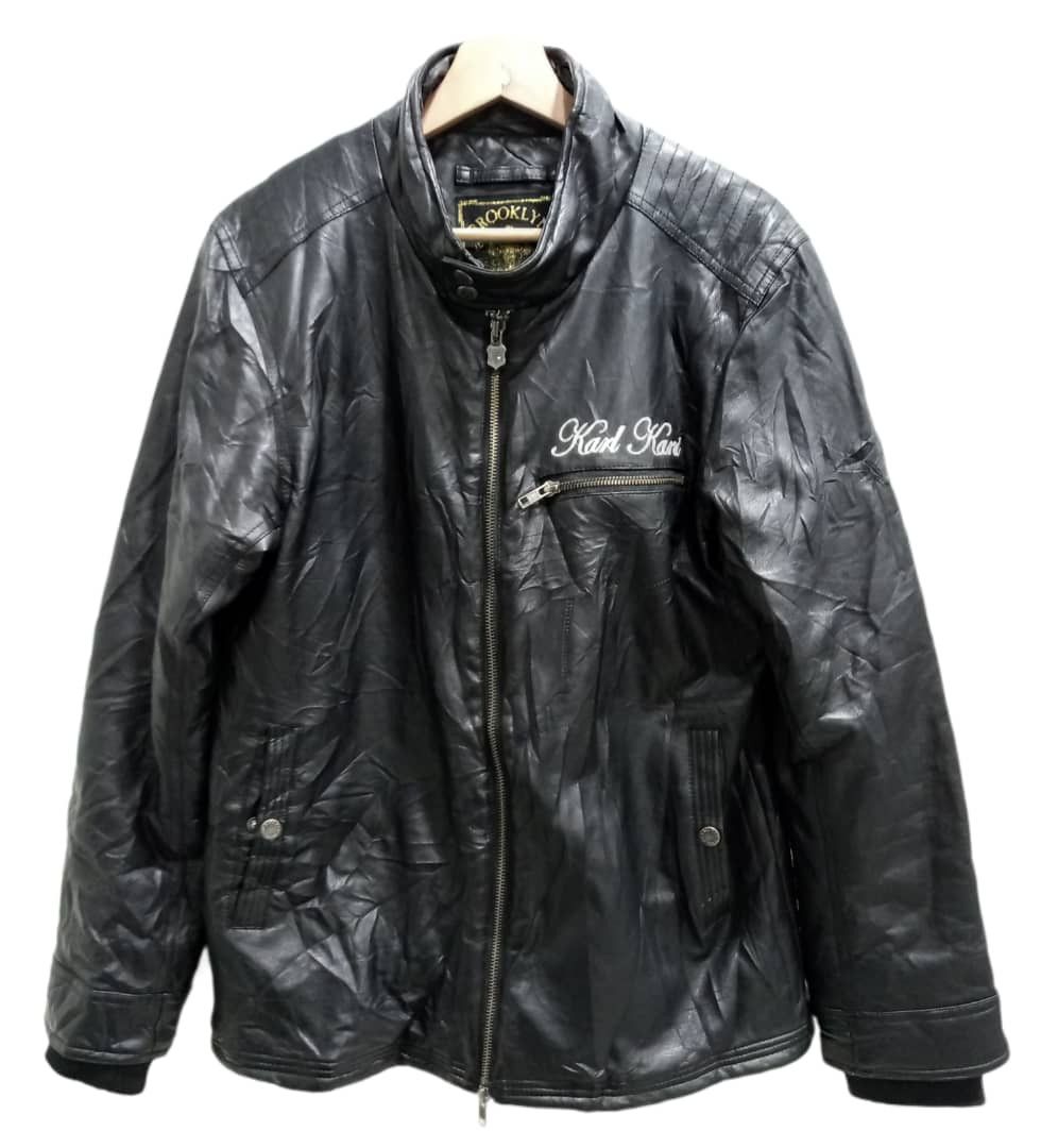 Karl Kani × Vintage Vintage 80's Karl Kani Synthetic Leather Jacket Size US M / EU 48-50 / 2 - 1 Thumbnail