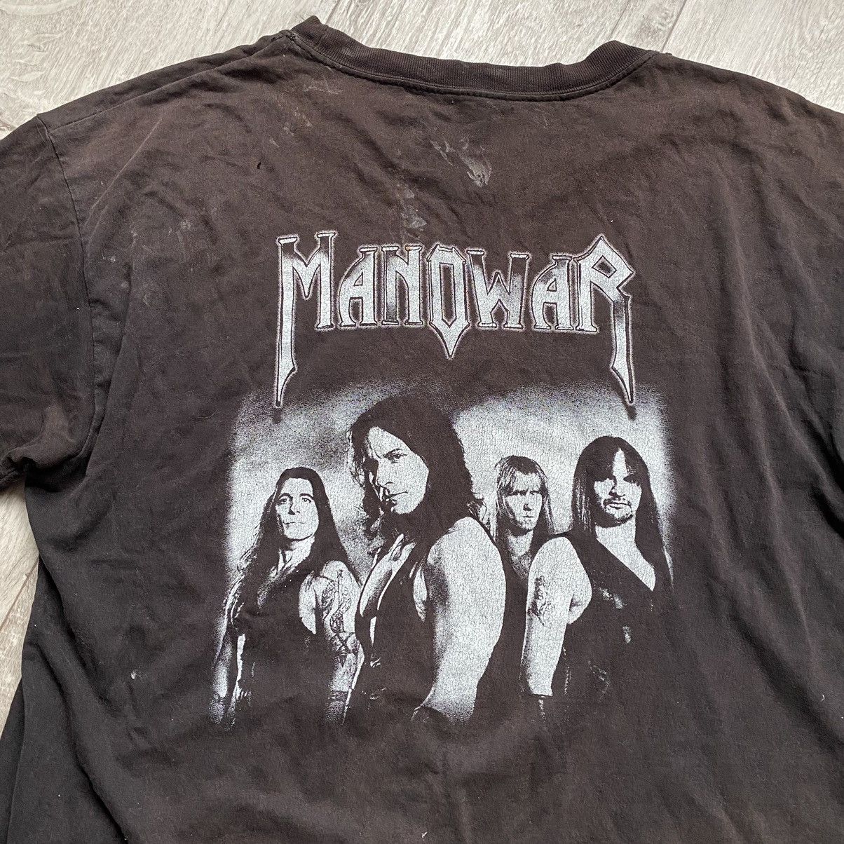 Band Tees MANOWAR BAND 90s FADED DISTRESSED T SHIRT Size US XL / EU 56 / 4 - 4 Thumbnail