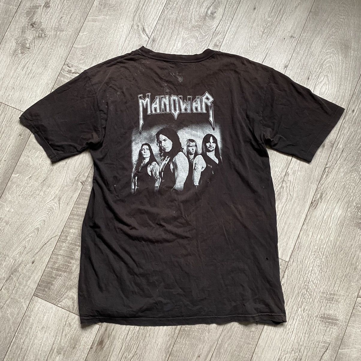 Band Tees MANOWAR BAND 90s FADED DISTRESSED T SHIRT Size US XL / EU 56 / 4 - 2 Thumbnail
