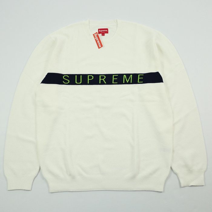 在庫一掃 SUPREME Logo Stripe Pique Crewneck | www.terrazaalmar.com.ar