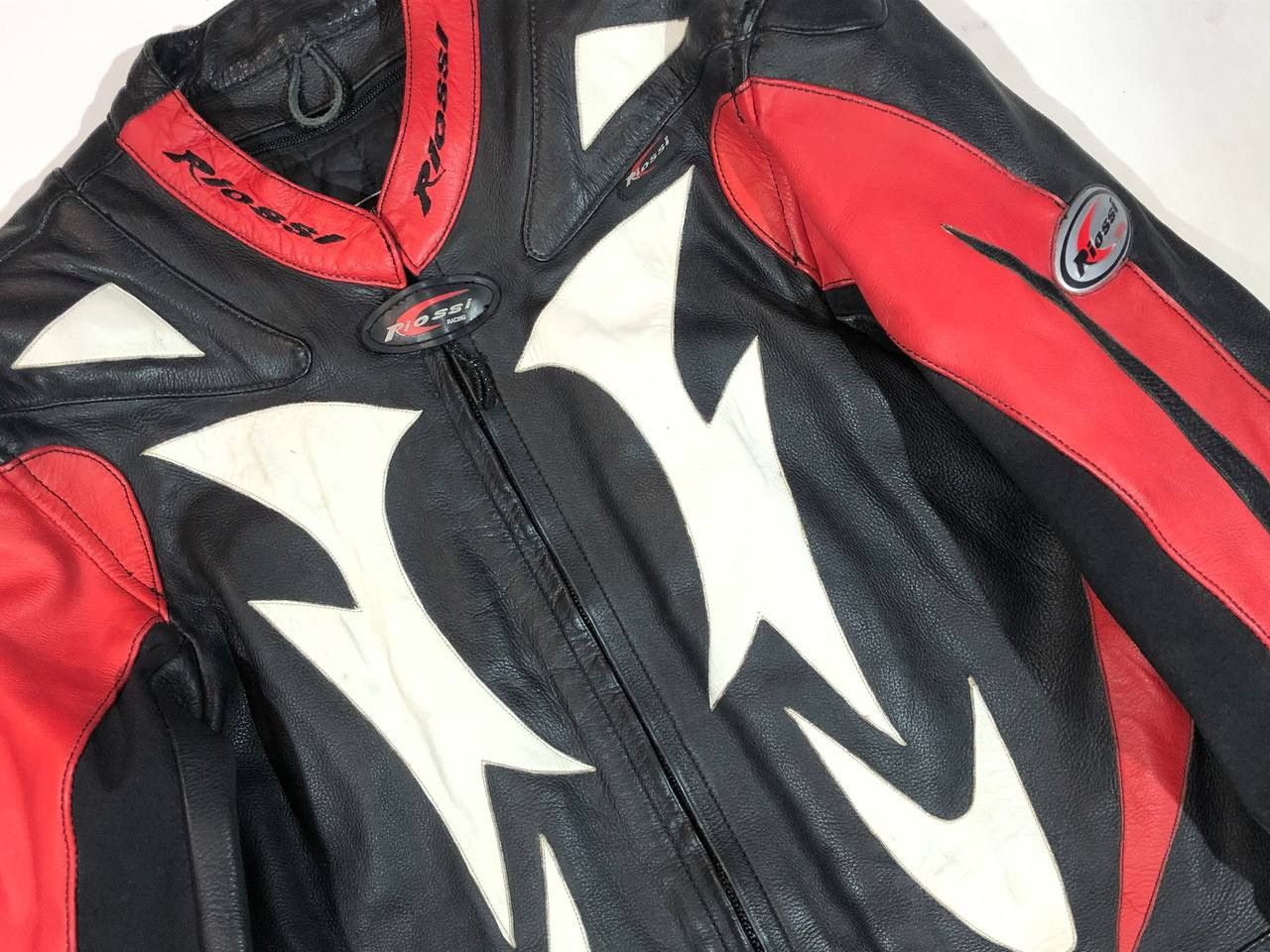 Genuine Leather Riossi Leather Moto Racing Jacket Size US M / EU 48-50 / 2 - 6 Thumbnail