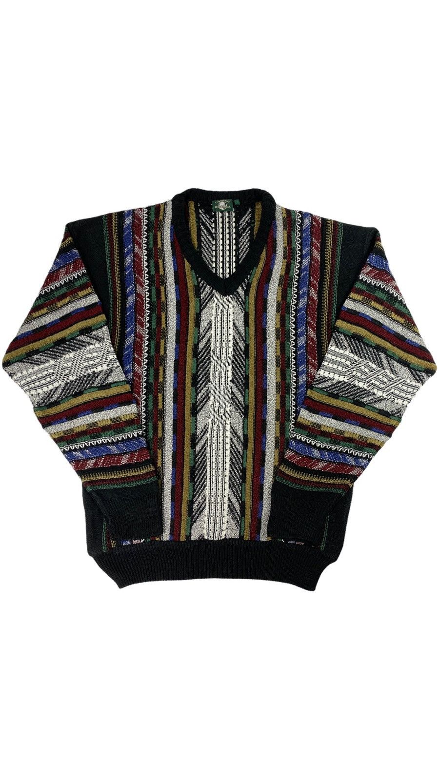 Vintage 🔥LASTDROP🔥 Knitted Coogi Style Sweater V-neck Size US L / EU 52-54 / 3 - 1 Thumbnail