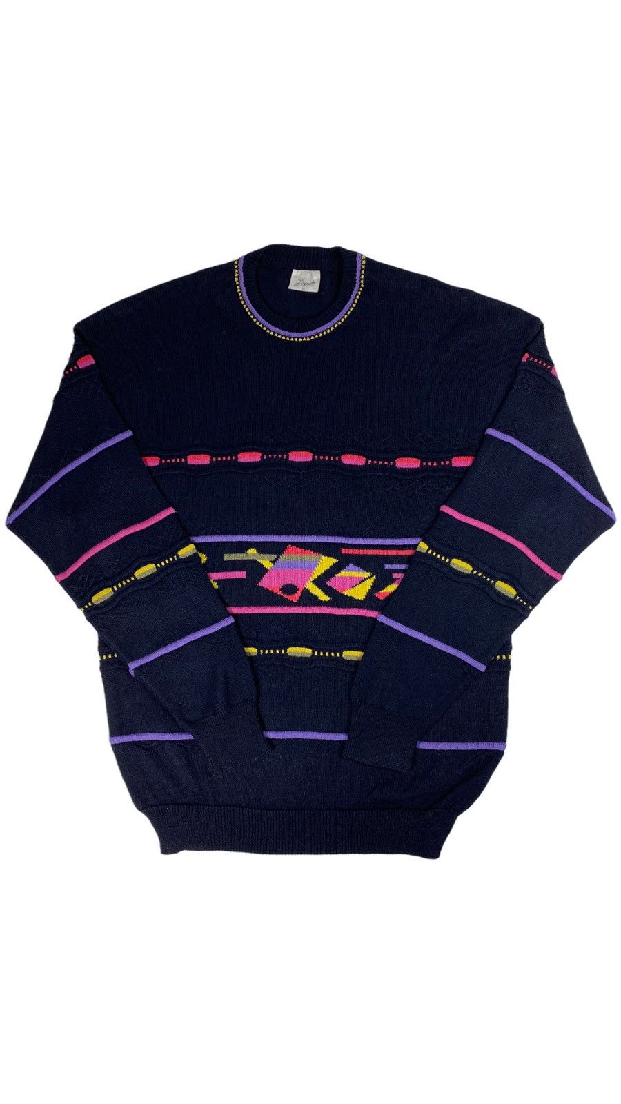 Vintage 🔥LASTDROP🔥 Coloured Knitted Sweater Coogi Style 90s 80s Size US XL / EU 56 / 4 - 1 Thumbnail