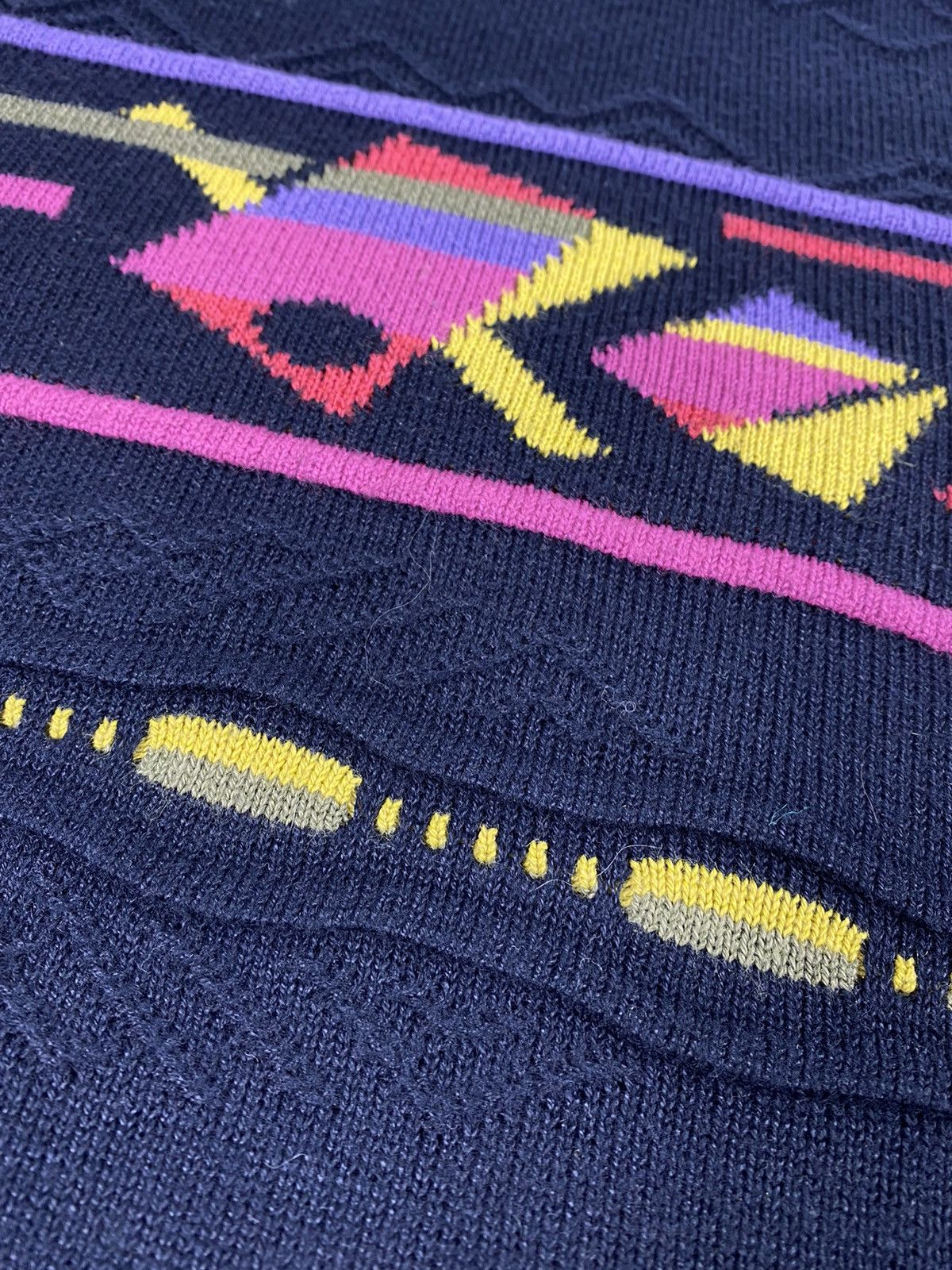 Vintage 🔥LASTDROP🔥 Coloured Knitted Sweater Coogi Style 90s 80s Size US XL / EU 56 / 4 - 5 Thumbnail