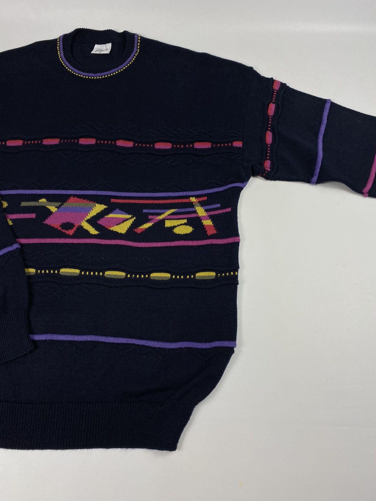 Vintage 🔥LASTDROP🔥 Coloured Knitted Sweater Coogi Style 90s 80s Size US XL / EU 56 / 4 - 4 Thumbnail