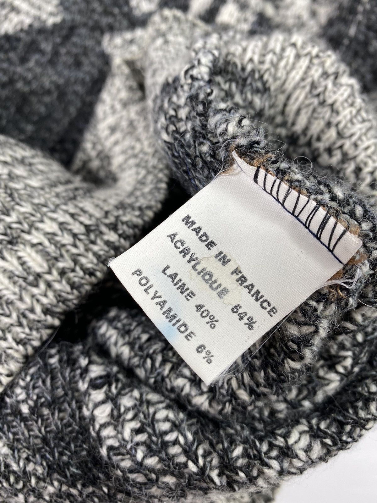 Vintage 🔥LASTDROP🔥 Made In France Abstract Knitted Wool Grey Size US L / EU 52-54 / 3 - 6 Thumbnail