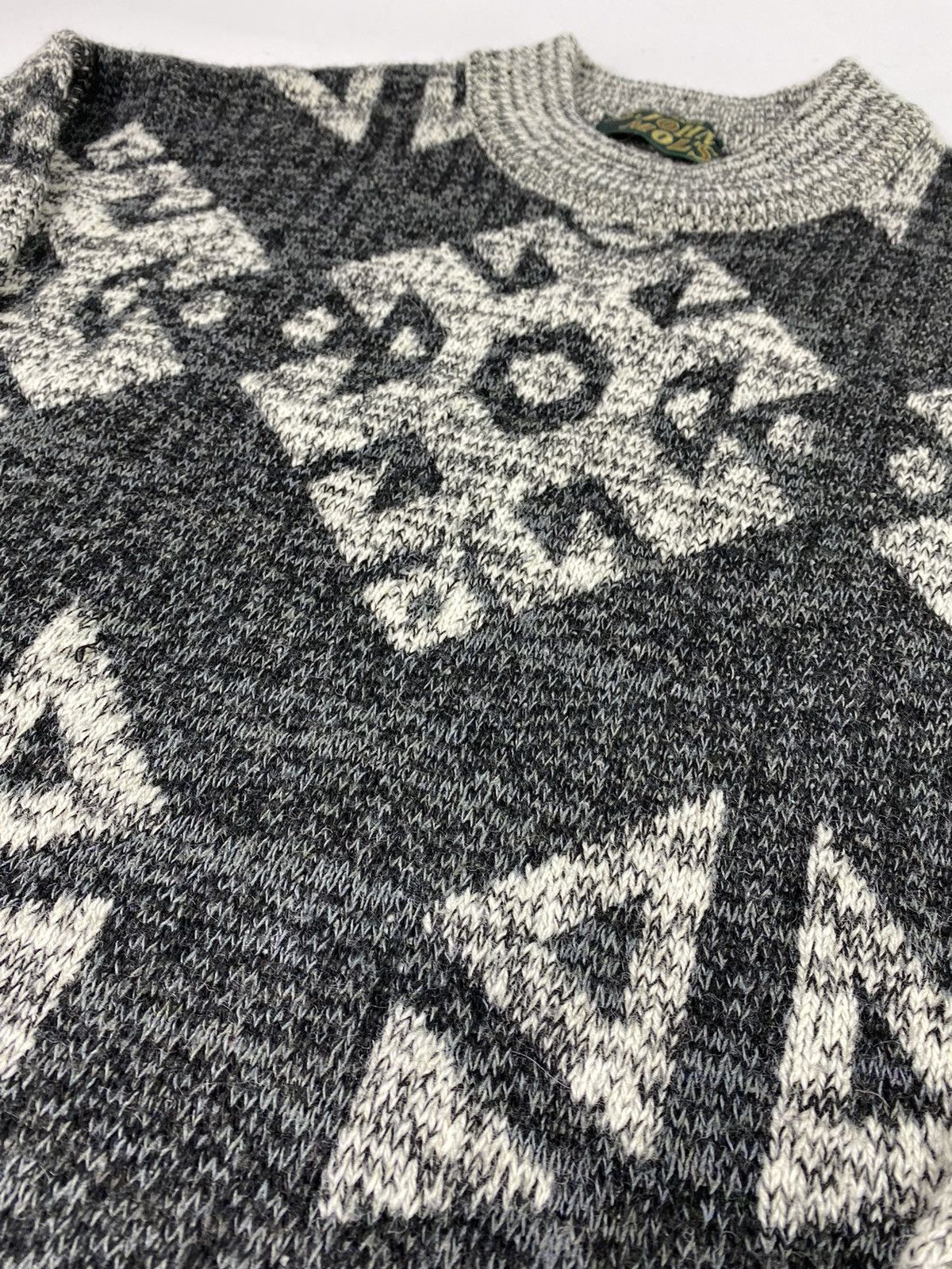 Vintage 🔥LASTDROP🔥 Made In France Abstract Knitted Wool Grey Size US L / EU 52-54 / 3 - 3 Thumbnail