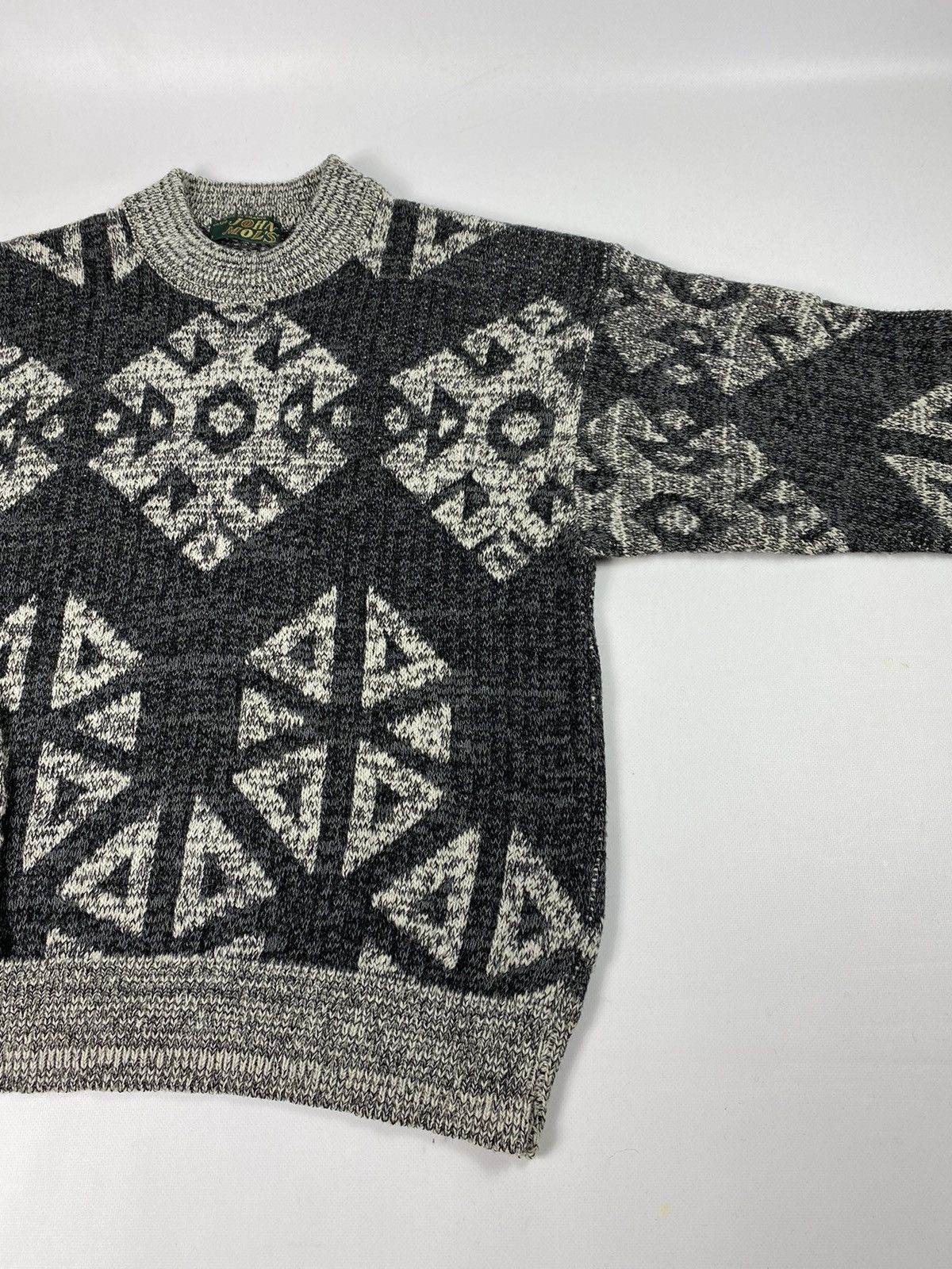 Vintage 🔥LASTDROP🔥 Made In France Abstract Knitted Wool Grey Size US L / EU 52-54 / 3 - 5 Thumbnail
