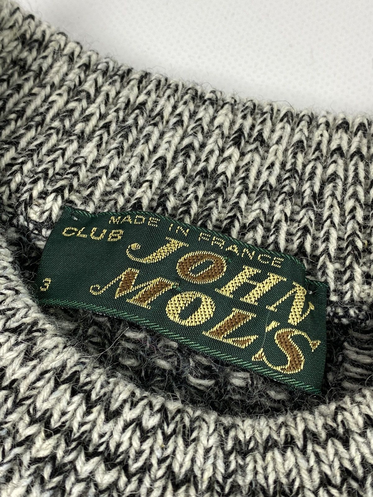 Vintage 🔥LASTDROP🔥 Made In France Abstract Knitted Wool Grey Size US L / EU 52-54 / 3 - 4 Thumbnail