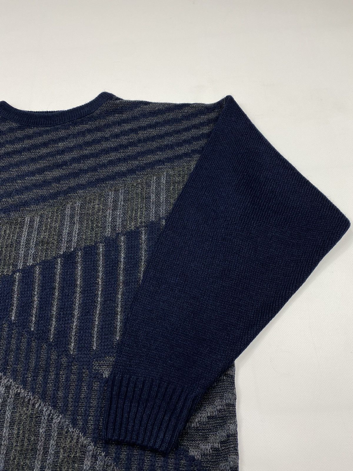 Farah LASTDROP🔥Vintage Farah Wool Acrilic Abstract Knitted Stripe Size US L / EU 52-54 / 3 - 3 Thumbnail
