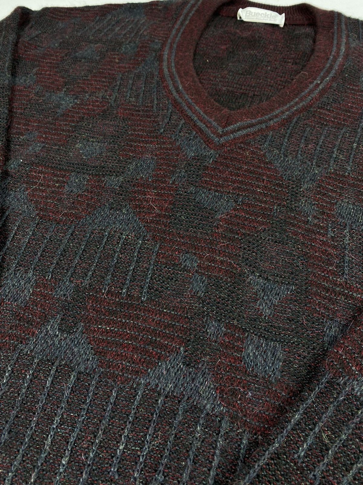 Vintage 🔥LASTDROP🔥 80s W Germany Bloody Alpaca V-neck Sweater Size US L / EU 52-54 / 3 - 3 Thumbnail