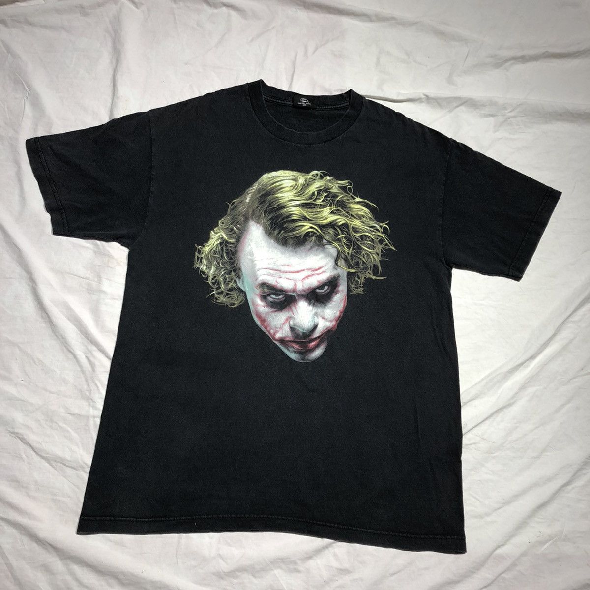 image of Joker Heath Ledger The Dark Knight Movie T Shirt in Black, Men's (Size Large)