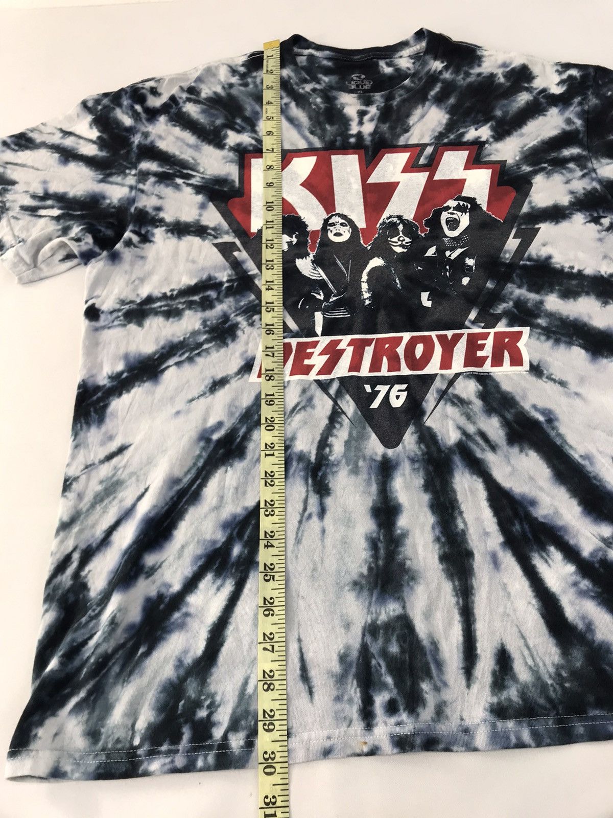 KISS 90s Liquid Blue Kiss Destroyer Tour 76 Album Cover Bullseye Size US XL / EU 56 / 4 - 7 Thumbnail