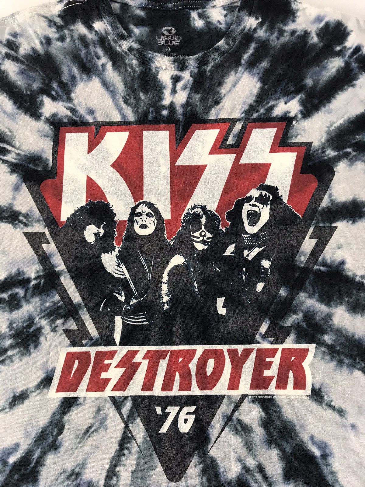 KISS 90s Liquid Blue Kiss Destroyer Tour 76 Album Cover Bullseye Size US XL / EU 56 / 4 - 3 Thumbnail