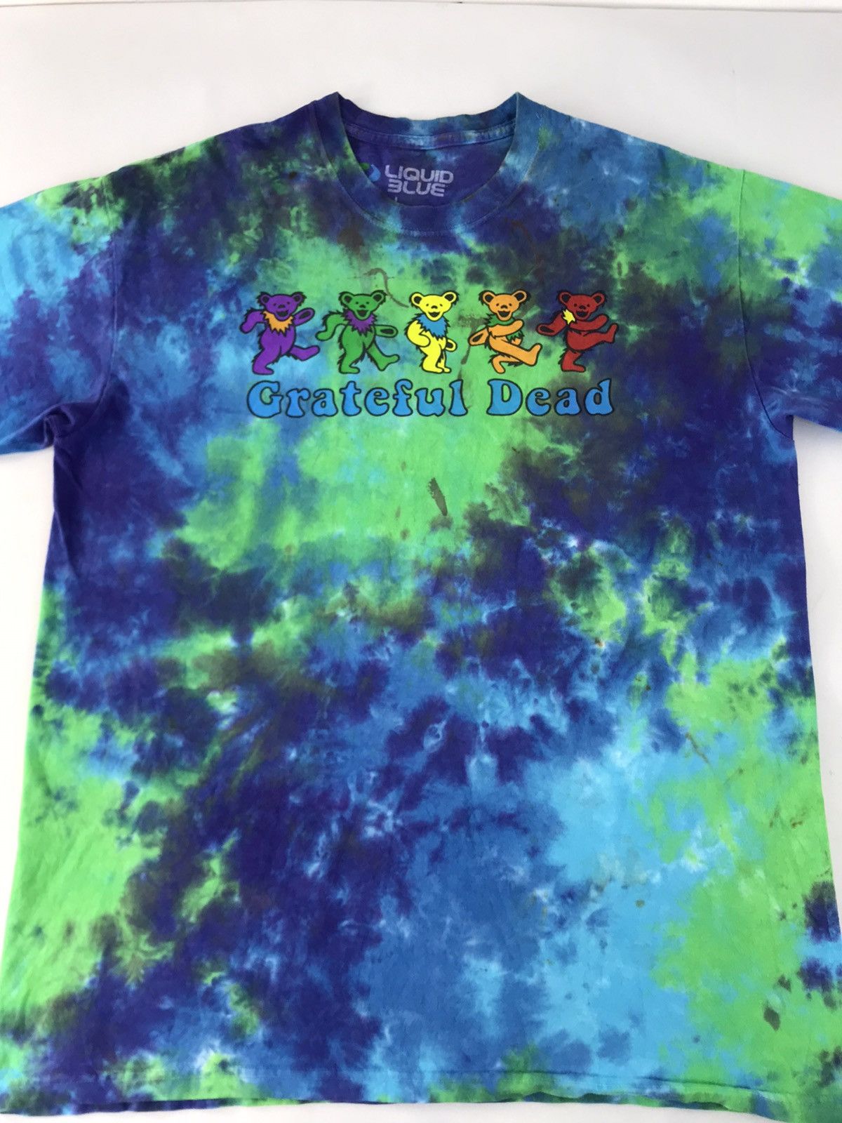 Grateful Dead × Liquid Blue Liquid Blue Grateful Dead Dancing Bear Crumple Blue Tie Dye Size US XL / EU 56 / 4 - 3 Thumbnail