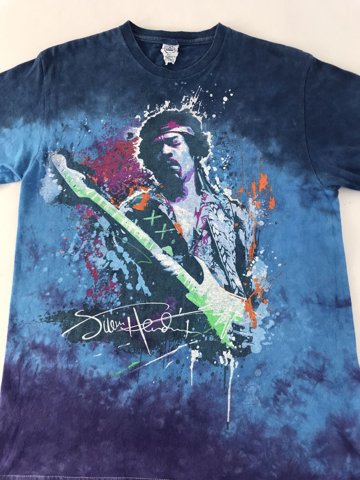 Jimi Hendrix Jimi Hendrix Big Logo Dark Blue Haze Tie Dye Tee Size US M / EU 48-50 / 2 - 2 Thumbnail