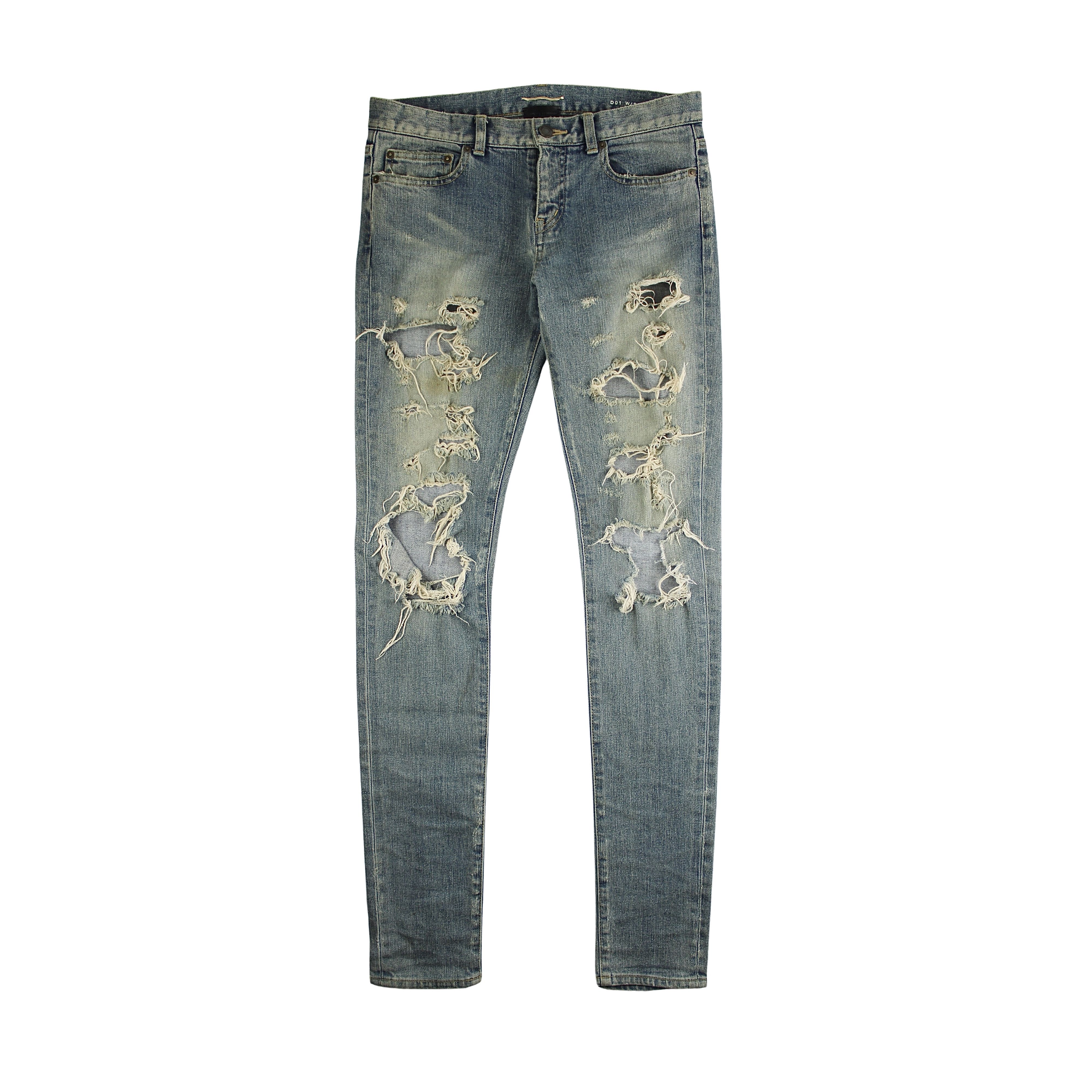 Saint Laurent Paris Saint Laurent FW14 D01 Knee Blowout Jeans Size US 28 / EU 44 - 2 Thumbnail