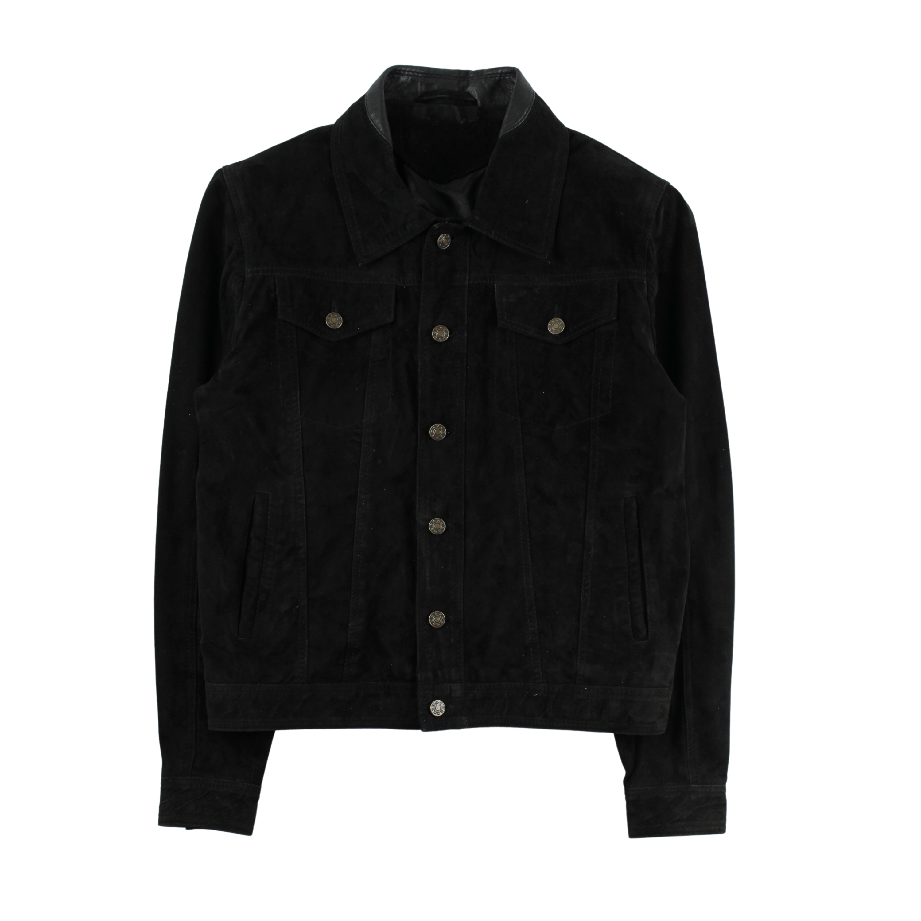 Vintage Vintage Black Suede Trucker Jacket Size US S / EU 44-46 / 1 - 2 Thumbnail