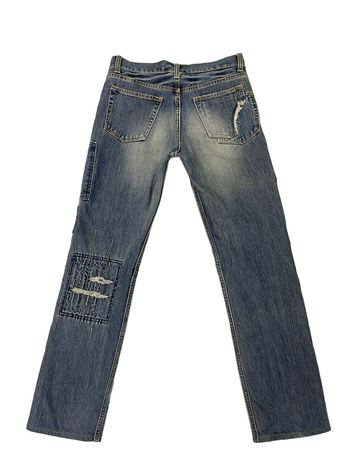 Japanese Brand Slim Jeans John Bull Japan Patchwork Boro Denim 9🟦 Size US 30 / EU 46 - 11 Thumbnail